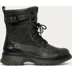 Mustang - Workery. Szare workery damskie Mustang, z gumy, z okrągłym noskiem, bez obcasa, na obcasie, na zamek. Za 359,90 zł.