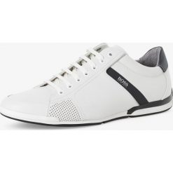 BOSS - Męskie tenisówki ze skóry – Saturn_Lowp_lux4, biały. Białe trampki męskie Boss, bez wzorów, ze skóry, sportowe, bez zapięcia. Za 845,95 zł.
