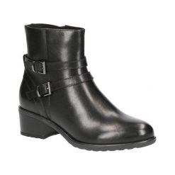 Caprice Botki czarny female czarny 40. Czarne botki damskie Caprice, ze skóry, bez obcasa, na zamek. Za 399,00 zł.