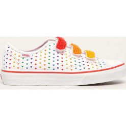 Vans - Tenisówki dziecięce. Białe trampki dziewczęce Vans, bez wzorów, z gumy, bez zapięcia. Za 259,90 zł.