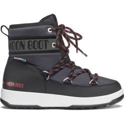 Moon Boot Śniegowce junior Mid Wp Black Castlerock. Czarne śniegowce chłopięce Moon Boot, bez zapięcia. Za 247,00 zł.