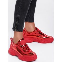 Czerwone Sneakersy Faye. Czerwone buty sportowe damskie Inny, z nubiku. Za 99,99 zł.
