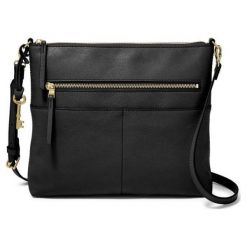 Fossil torebka damska crossbody Fiona LG Crssbody czarna. Czarne torebki klasyczne damskie Fossil, bez wzorów, na ramię, bez dodatków. W wyprzedaży za 409,00 zł.