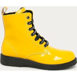 Tommy Hilfiger - Workery dziecięce. Żółte botki dziewczęce TOMMY HILFIGER, z okrągłym noskiem, na zamek. Za 469,90 zł.