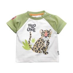 Gelati Koszulka Chłopięca Tropical 74 Biały/Zielony. Zielone t-shirty chłopięce Gelati, z napisami, z elastanu, bez rękawów. Za 42,00 zł.