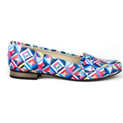 Kolorowe balerinki lordsy - skóra naturalna - model 025 - kolor kalejdoskop. Szare baleriny damskie Zapato, bez wzorów, z jeansu, eleganckie, na niskim obcasie, na obcasie. W wyprzedaży za 173,40 zł.