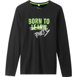 Shirt chłopięcy z długim rękawem i nadrukiem bonprix czarny z nadrukiem. Czarne t-shirty chłopięce bonprix, z nadrukiem, z długim rękawem. Za 29,99 zł.