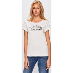 The North Face - T-shirt. Białe bluzki damskie The North Face, s, z nadrukiem, z bawełny, z okrągłym kołnierzem. W wyprzedaży za 99,90 zł.