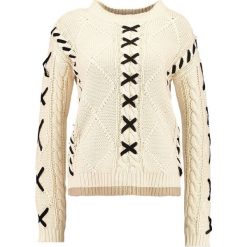Swetry klasyczne damskie: Endless Rose LACE UP CHUNKY Sweter beige