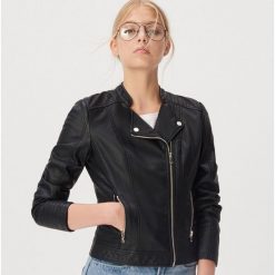 Kurtka motocyklowa z kieszeniami - Czarny. Czarne kurtki damskie Sinsay, s, bez wzorów, bez kaptura. Za 79,99 zł.