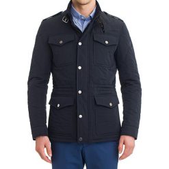Kurtka w kolorze ciemnoniebieskim. Niebieskie kurtki męskie GALVANNI, s, bez wzorów, bez kaptura. W wyprzedaży za 599,95 zł.
