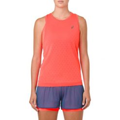 Koszulka Asics Gel-Cool Sleeveless Top W Jaskrawo-Koralowa. Pomarańczowe topy damskie Asics, bez wzorów, ze skóry, bez kołnierzyka. Za 129,99 zł.