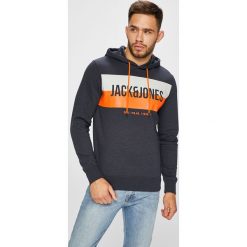 Jack & Jones - Bluza. Czarne bluzy męskie rozpinane marki Jack & Jones, m, z nadrukiem, z bawełny, z kapturem. Za 149,90 zł.