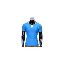 T-shirty męskie: T-SHIRT MĘSKI BEZ NADRUKU S679 – NIEBIESKI