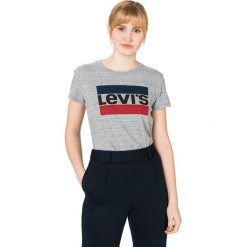 Levi's The Perfect Koszulka Szary. Szare koszulki damskie Levi's®, s, z haftami, z bawełny, bez kołnierzyka, z krótkim rękawem. Za 102,95 zł.