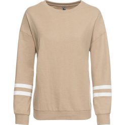 Bluza dresowa bonprix beżowy migdałowy - biały. Pomarańczowe bluzy damskie bonprix, z dresówki, bez kaptura. Za 44,99 zł.