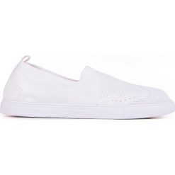 Trampki męskie: BUTY MĘSKIE TRAMPKI SLIP ON T115 – BIAŁE