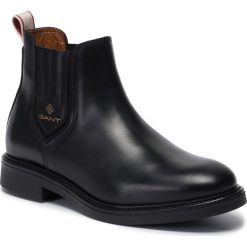 Sztyblety GANT - Ashley 19551930 Black G00. Czarne kozaki damskie GANT, ze skóry, bez obcasa, na obcasie, bez zapięcia. W wyprzedaży za 349,00 zł.