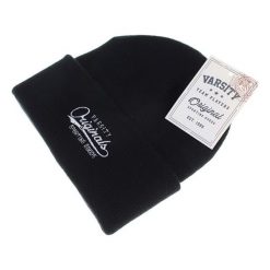 Czapka w kolorze czarnym. Czarne czapki zimowe męskie Camel Active, Varsity, z materiału. W wyprzedaży za 44,95 zł.