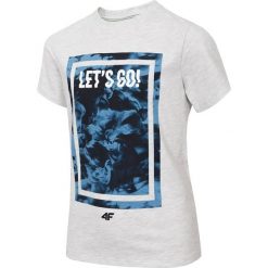T-shirt chłopięcy (122-164) JTSM227 - chłodny jasny szary melanż. Szare t-shirty chłopięce melanż, z bawełny. W wyprzedaży za 29,99 zł.