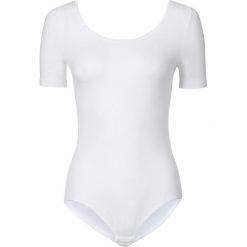 Body z krótkim rękawem bonprix biały. Białe koszulki damskie bonprix, z haftami, bez kołnierzyka, z krótkim rękawem. Za 44,99 zł.