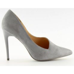 Szpilki asymetryczne szare C-11 GREY. Szare czółenka damskie z zamszu, eleganckie. Za 41,94 zł.