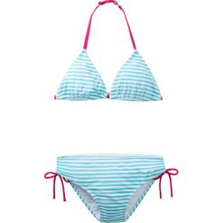 Bikini dziewczęce (2 części) bonprix morsko-biały w paski. Niebieskie stroje kąpielowe dziewczęce bonprix, w paski. Za 34,99 zł.