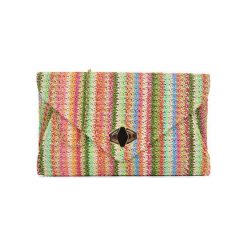 Torebki klasyczne damskie: Torebka w kolorze zielonym ze wzorem – (S)32 x (W)20 x (G)4 cm