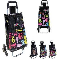 Wózek w kolorze czarnym na zakupy - 35 x 95 x 34 cm. Czarne torebki klasyczne damskie Easy Make, z tkaniny. W wyprzedaży za 86,95 zł.