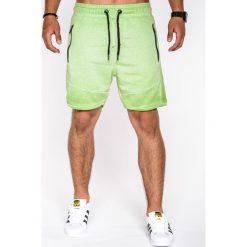 KRÓTKIE SPODENKI MĘSKIE DRESOWE P519 - ZIELONE. Zielone szorty męskie marki Ombre Clothing, na lato, m, z bawełny, krótkie. Za 31,20 zł.