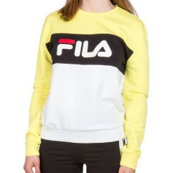 FILA LEAH CREW SWEAT > 687043-A478. Żółte bluzy damskie Fila, l, bez wzorów, z bawełny, bez rękawów, bez kaptura. W wyprzedaży za 179,99 zł.