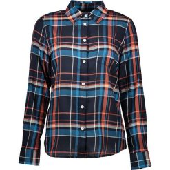 Bluzka w kolorze czarno-niebieskim. Niebieskie bluzki damskie Wrangler, m, w kratkę, z bawełny, z klasycznym kołnierzykiem, bez rękawów. W wyprzedaży za 109,95 zł.