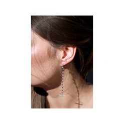 Earrings Spinel długie srebro. Czarne kolczyki damskie marki Brazi druse jewelry, z spinelem, srebrne, na sztyftcie. Za 180,00 zł.