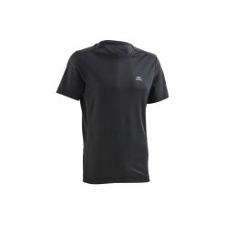 Koszulka do biegania krótki rękaw RUN DRY męska. Czarne koszulki do biegania męskie KALENJI, m, z materiału, z krótkim rękawem. Za 14,99 zł.
