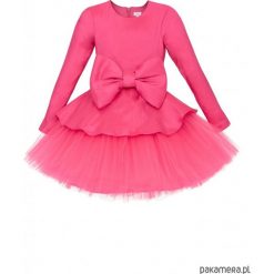 Teen Sukieneczka Tiulowa Pink Bow. Różowe sukienki dziewczęce marki Pakamera, z tkaniny, eleganckie. Za 649,00 zł.