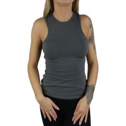 GymHero Tank TOP-STEEL szare M. Szare bluzki dziewczęce Gym Hero, z napisami, z elastanu, z klasycznym kołnierzykiem, bez rękawów, bez kaptura. Za 99,99 zł.