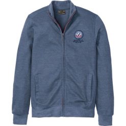 Bluza rozpinana ze stójką bonprix niebieski melanż. Niebieskie bluzy męskie bonprix, s, z aplikacjami, ze stójką, bez rękawów, bez kaptura. Za 129,99 zł.