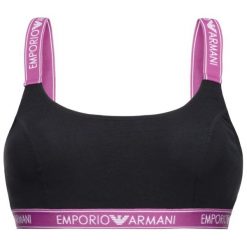 Biustonosz top Emporio Armani Underwear 163651 9P317 00020. Czarne biustonosze Emporio Armani Underwear, bez wzorów, z elastanu. W wyprzedaży za 119,00 zł.