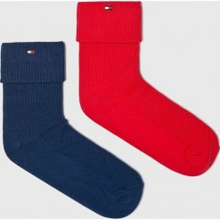 Tommy Hilfiger - Skarpetki (2-pack). Niebieskie skarpetki damskie marki TOMMY HILFIGER, z elastanu. W wyprzedaży za 39,90 zł.