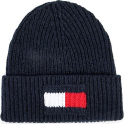 Czapka TOMMY HILFIGER - Big Flag Beanie AM0AM05152 CJM. Niebieskie czapki męskie TOMMY HILFIGER, na zimę, bez wzorów, z bawełny. W wyprzedaży za 149,00 zł.