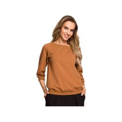 M412 Bluza z szerokim dekoltem karmelowa. Bluzy damskie Moe, s, bez wzorów, z elastanu, bez rękawów, bez kaptura. Za 139,00 zł.