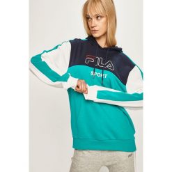 Fila - Bluza. Zielone bluzy męskie Fila, s, z nadrukiem, z bawełny, z kapturem, bez rękawów, z kapturem. W wyprzedaży za 199,90 zł.