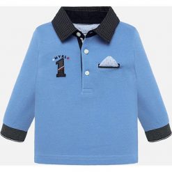 Mayoral - Longsleeve dziecięcy 74-98 cm. Niebieskie t-shirty chłopięce Mayoral, z haftami, z elastanu, z długim rękawem. W wyprzedaży za 69,90 zł.
