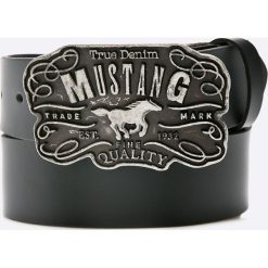 Mustang - Pasek skórzany. Czarne paski męskie marki Mustang, w paski, ze skóry. Za 149,90 zł.