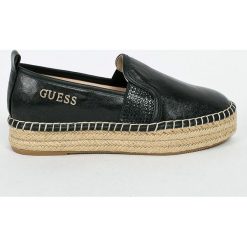Guess Jeans - Espadryle. Czarne espadryle damskie marki Guess Jeans, z aplikacjami, z jeansu. W wyprzedaży za 299,90 zł.