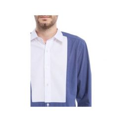 KOSZULA MĘSKA MBEP_K46. Niebieskie koszule męskie Blue eye pop, xxl, bez wzorów, z kontrastowym kołnierzykiem, z długim rękawem. Za 249,00 zł.