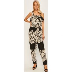 Twinset - Kombinezon. Czarne kombinezony damskie Twinset, s, w kwiaty, z bawełny, z okrągłym kołnierzem, z długim rękawem, długie. Za 1059,00 zł.