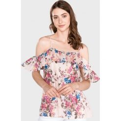 TWINSET Top Beżowy. Brązowe bluzki damskie Twinset, xs, w kwiaty, z bawełny, bez kołnierzyka. Za 559,95 zł.