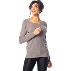 Sweter "Dona" w kolorze szarobrązowym. Szare swetry damskie So Cachemire, s, bez wzorów, z kaszmiru, bez rękawów, bez kaptura. W wyprzedaży za 159,95 zł.