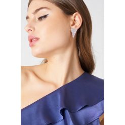 Kolczyki damskie: NA-KD Accessories Kolczyki z kryształem górskim Triangle – Silver